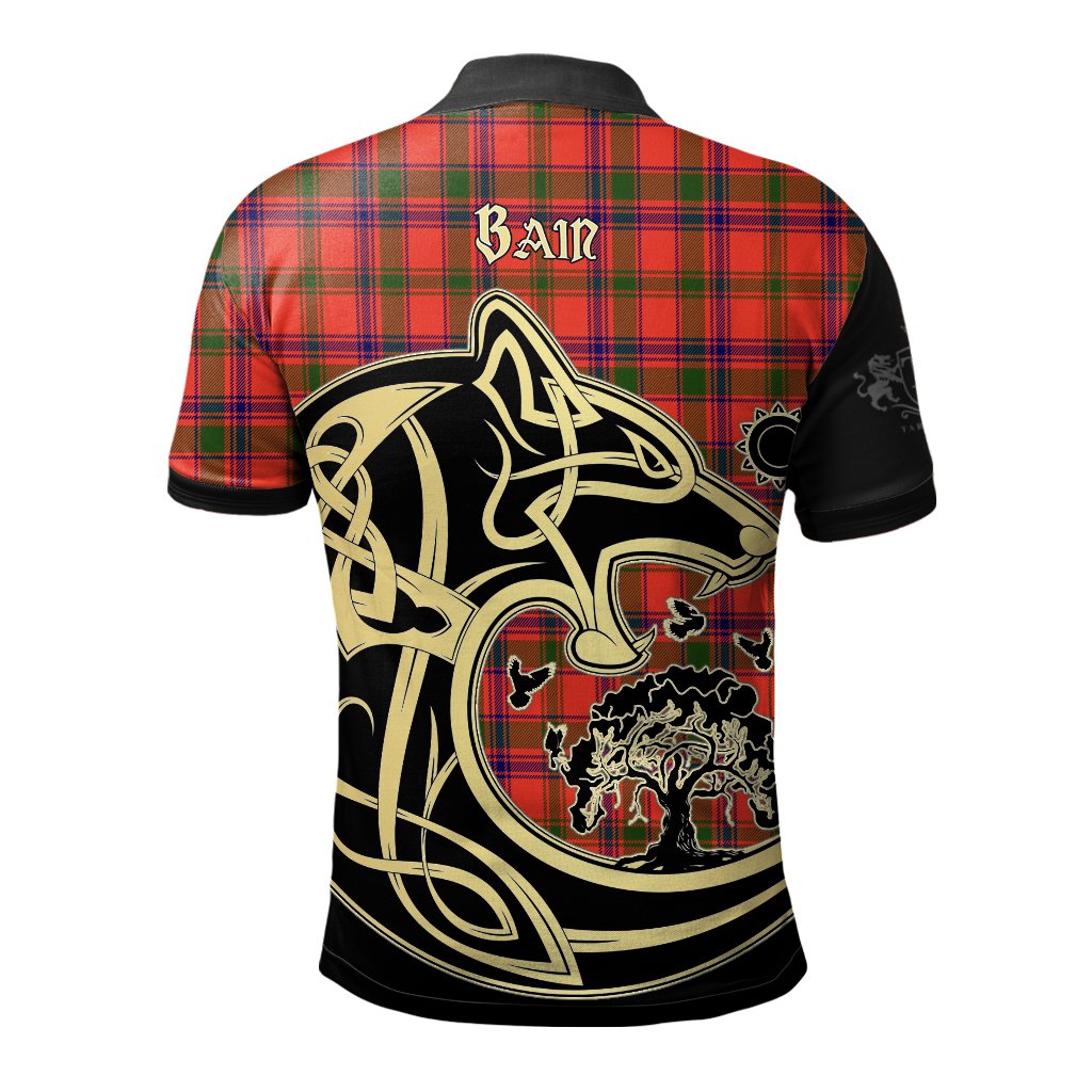 Bain Tartan Polo Shirt Viking Wolf