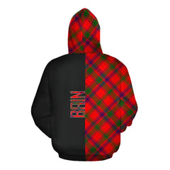 Bain Tartan Hoodie Half of Me - Cross Style