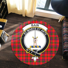 Bain Tartan Crest Round Rug