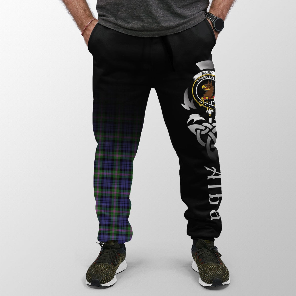 Baird Modern Tartan Crest Jogger Sweatpants - Alba Celtic Style