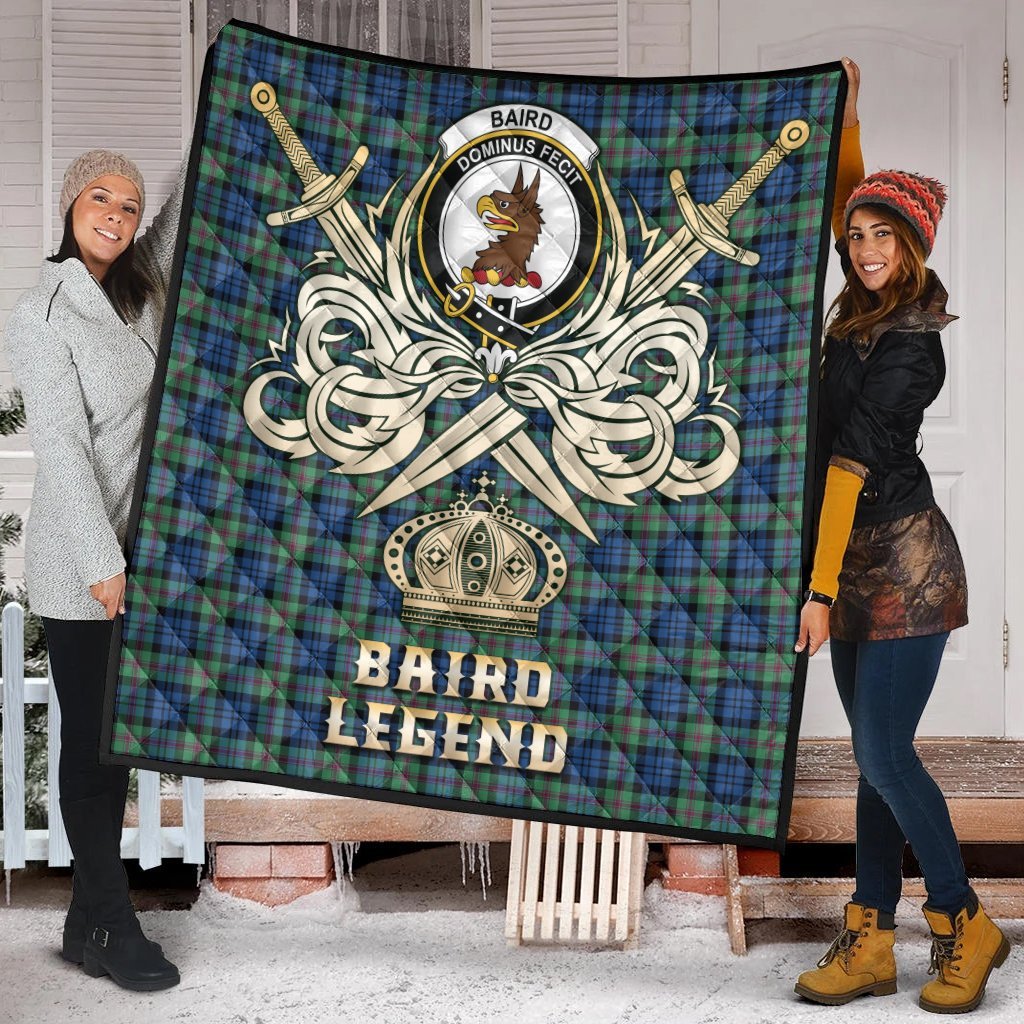 Baird Ancient Tartan Crest Legend Gold Royal Premium Quilt