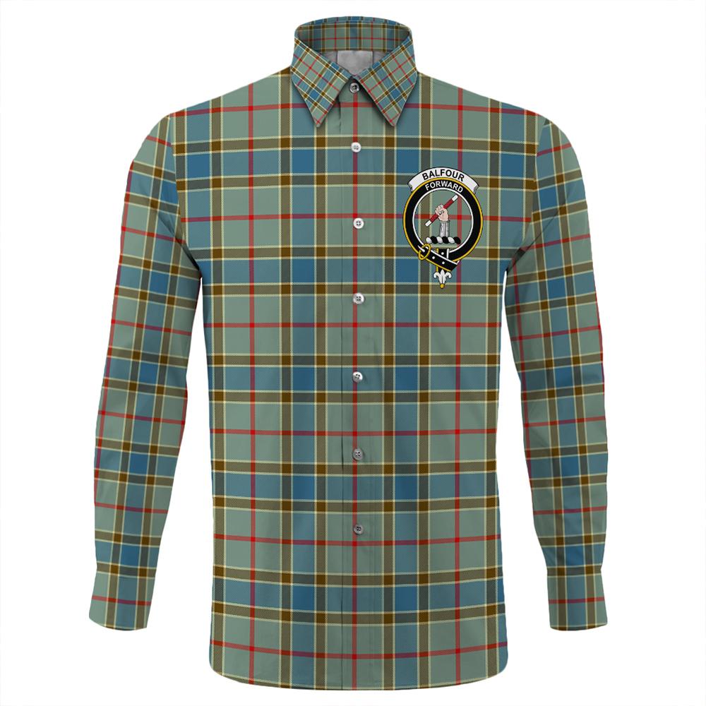 Balfour Blue Tartan Long Sleeve Button Shirt