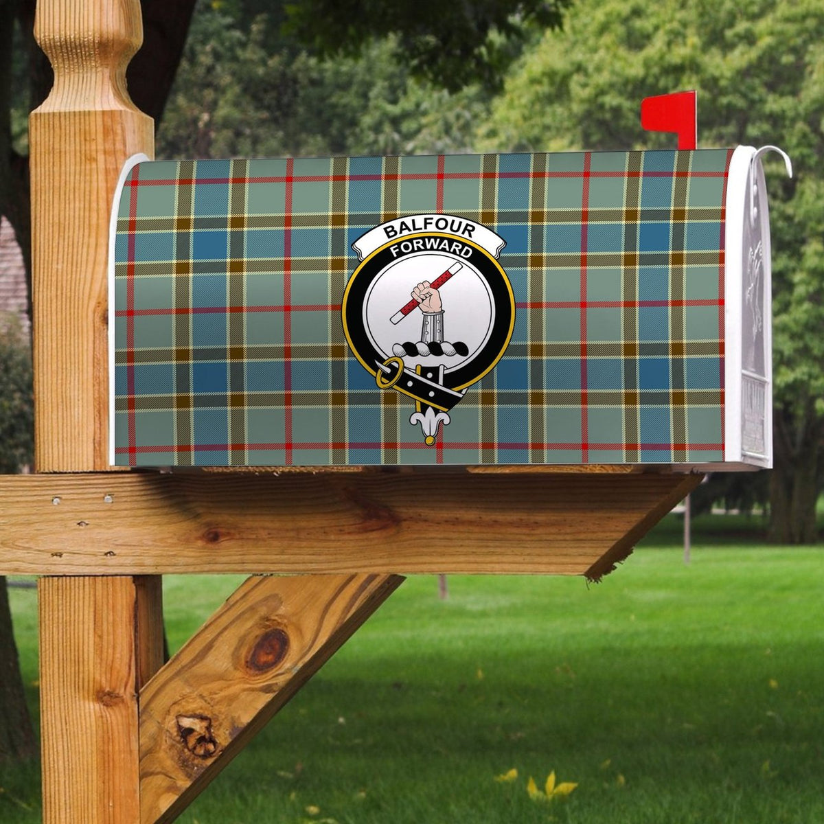 Balfour Blue Tartan Crest Mailbox