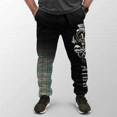 Balfour Blue Tartan Crest Jogger Sweatpants - Alba Celtic Style