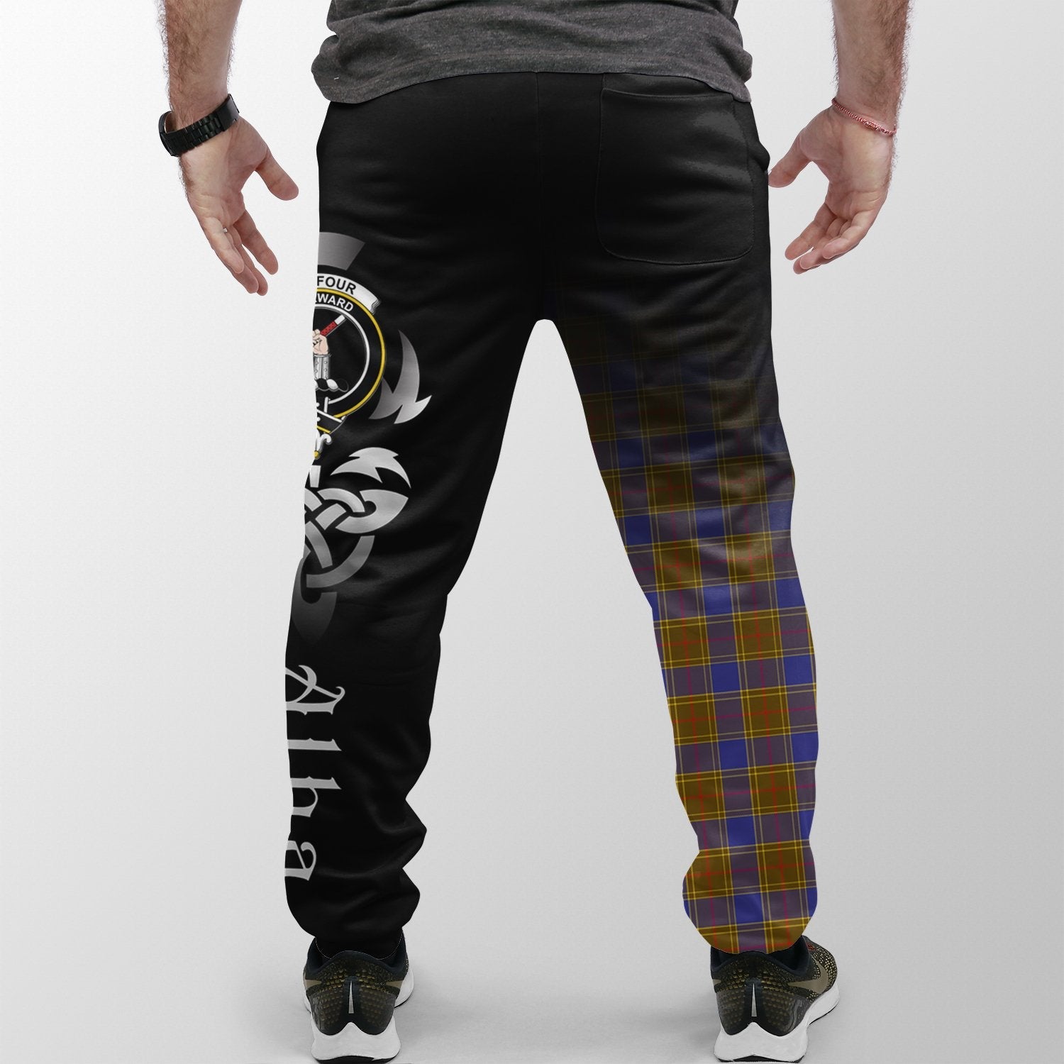 Balfour Modern Tartan Crest Jogger Sweatpants - Alba Celtic Style