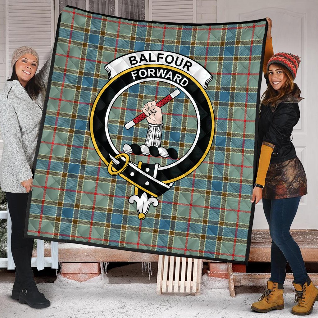 Balfour Blue Tartan Crest Quilt