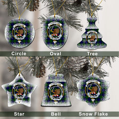 Bannatyne Tartan Christmas Ceramic Ornament - Snow Style