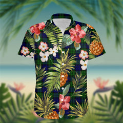 Bannatyne Tartan Hawaiian Shirt Hibiscus, Coconut, Parrot, Pineapple - Tropical Garden Shirt