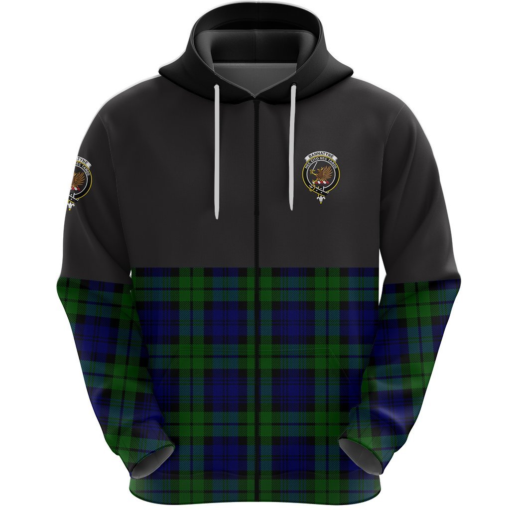 Bannatyne Clan Half Of Tartan Zipper Hoodie