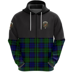 Bannatyne Clan Half Of Tartan Zipper Hoodie