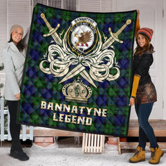 Bannatyne Tartan Crest Legend Gold Royal Premium Quilt