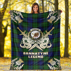 Bannatyne Tartan Gold Courage Symbol Blanket