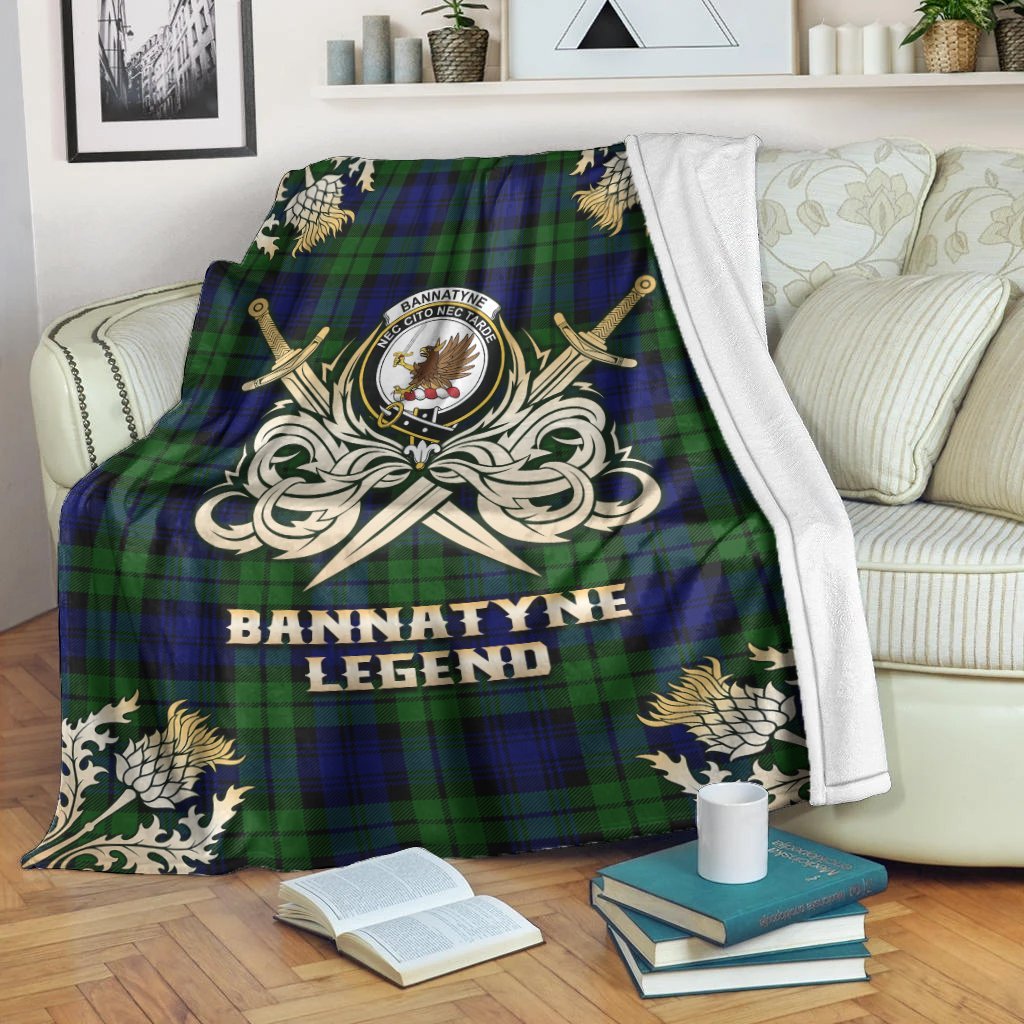 Bannatyne Tartan Gold Courage Symbol Blanket