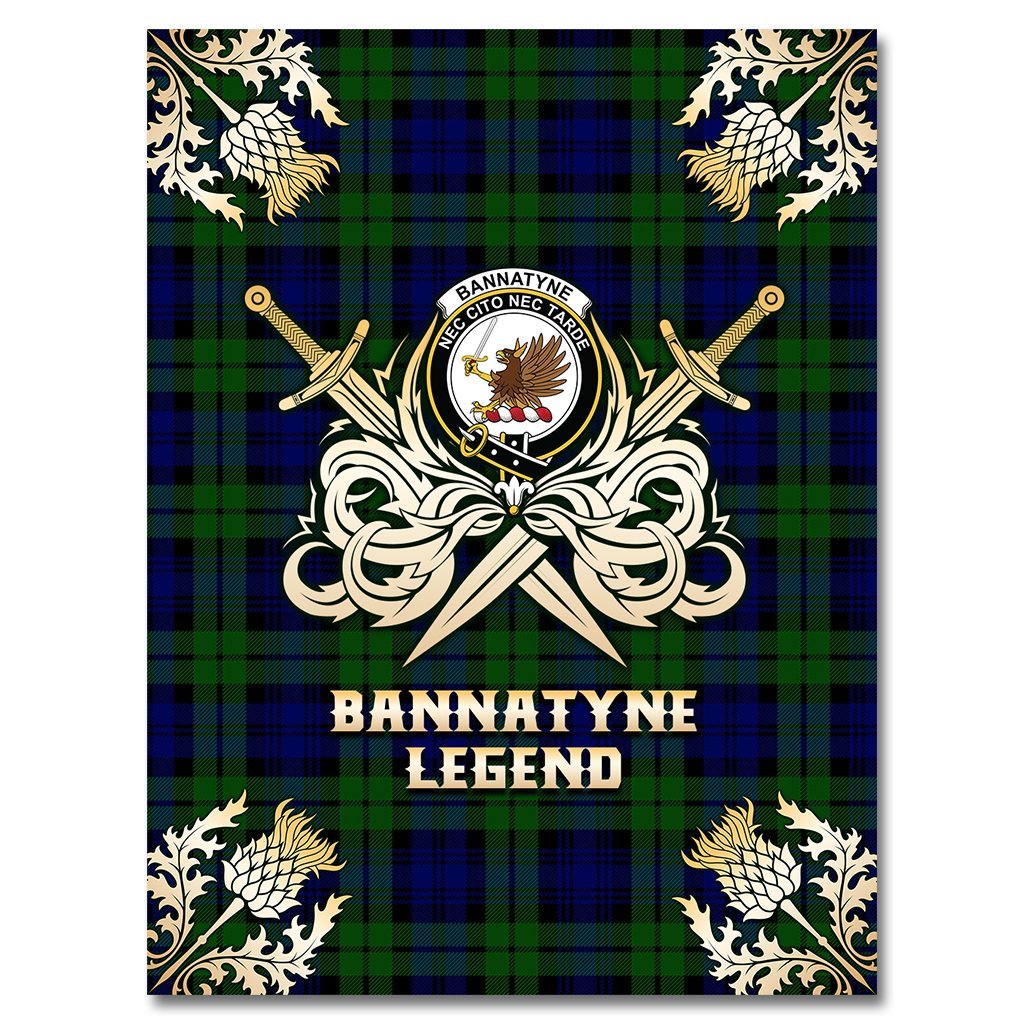 Bannatyne Tartan Gold Courage Symbol Blanket