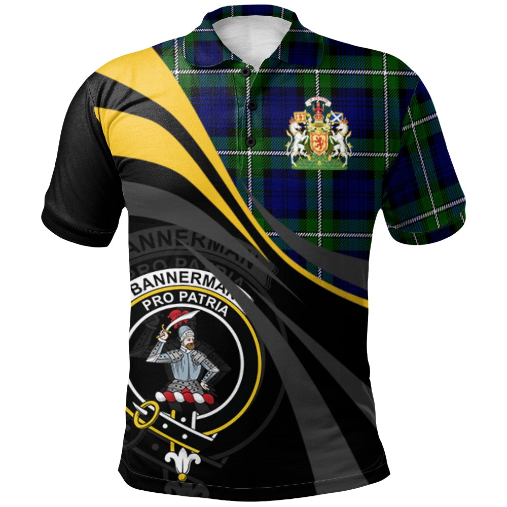 Bannerman Tartan Polo Shirt - Royal Coat Of Arms Style