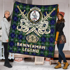 Bannerman Tartan Crest Legend Gold Royal Premium Quilt