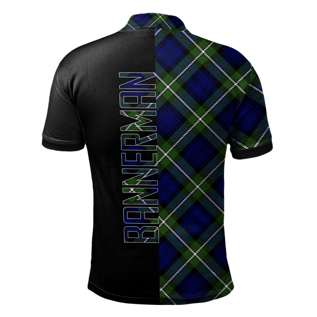 Bannerman Tartan Polo Shirt Half of Me - Cross Style