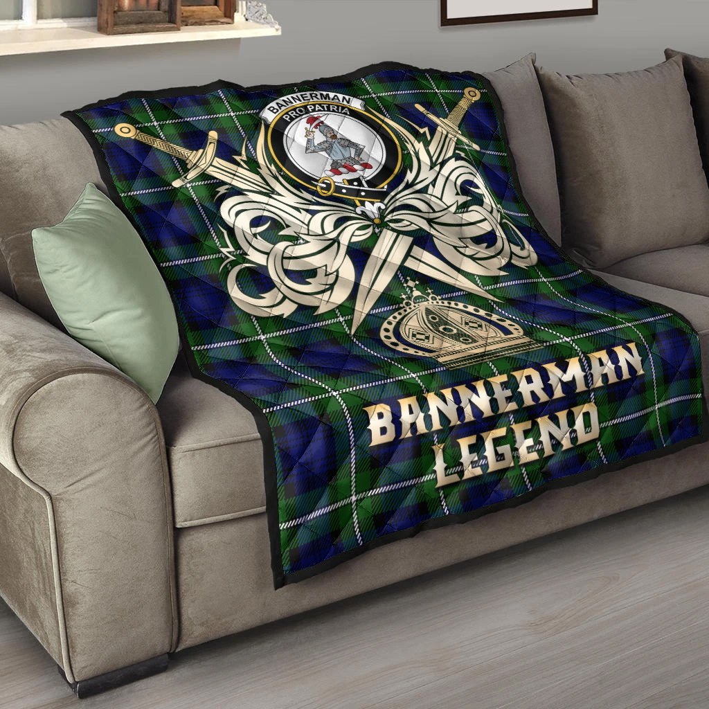 Bannerman Tartan Crest Legend Gold Royal Premium Quilt