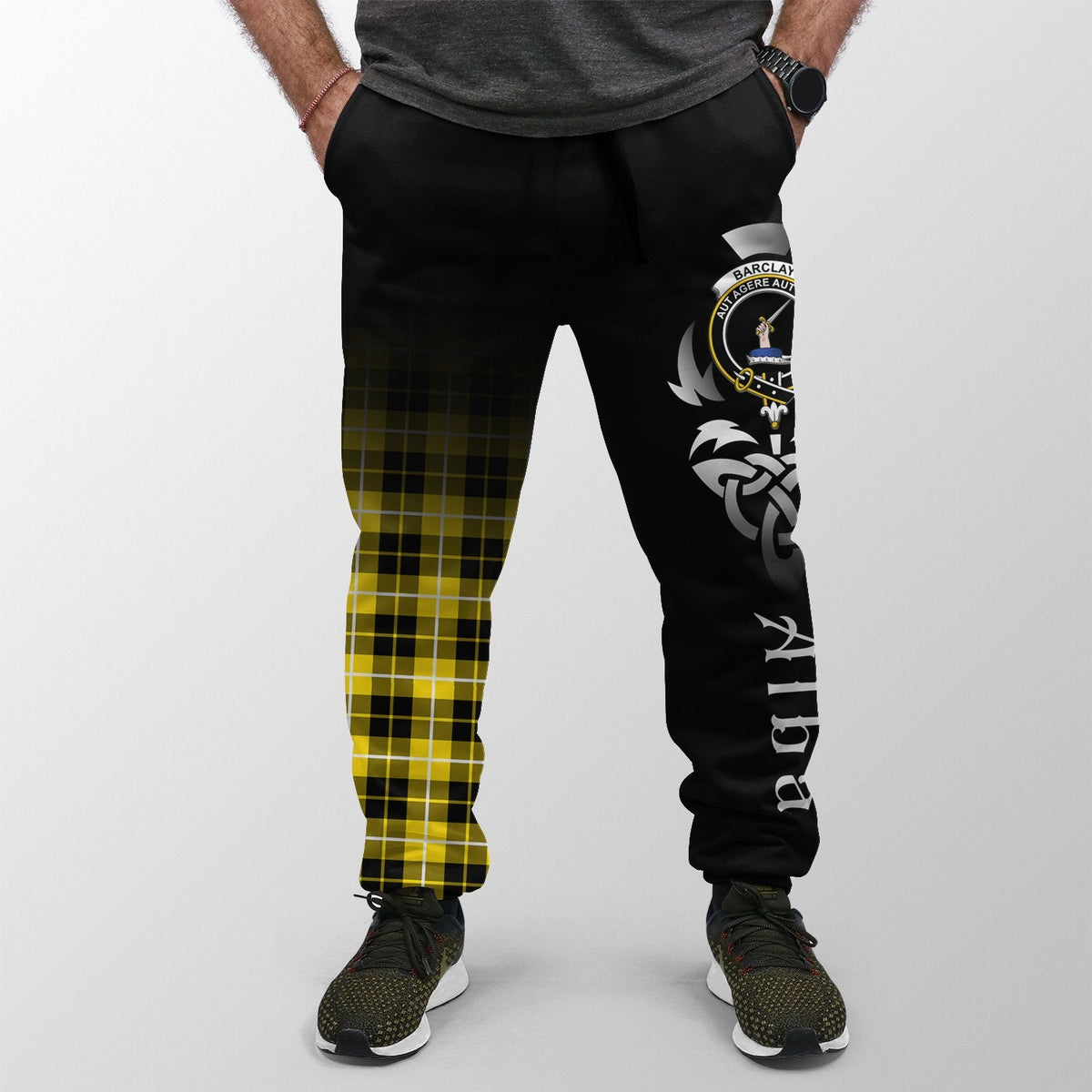 Barclay Dress Modern Tartan Crest Jogger Sweatpants - Alba Celtic Style