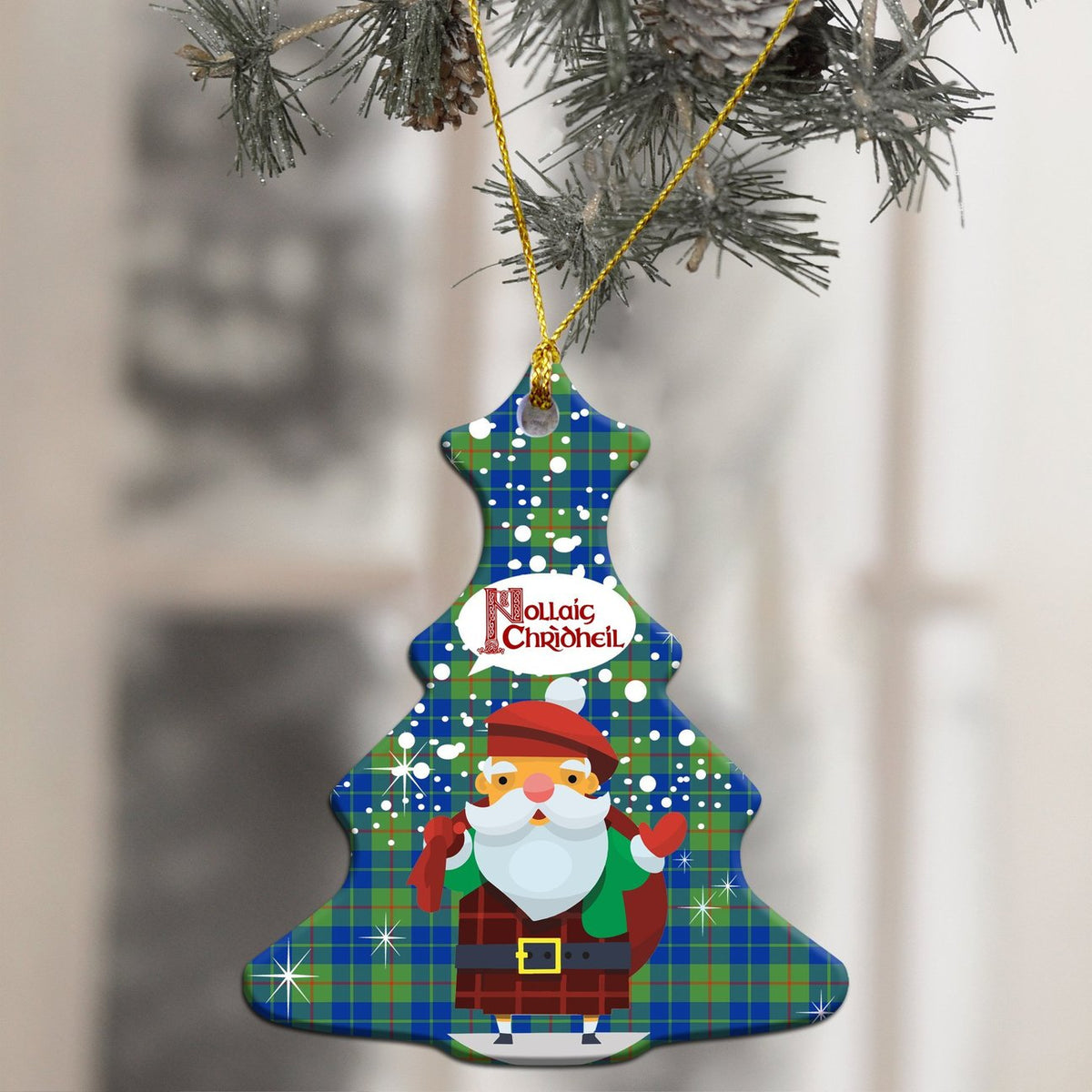 Barclay Hunting Ancient Tartan Christmas Ceramic Ornament - Santa Style