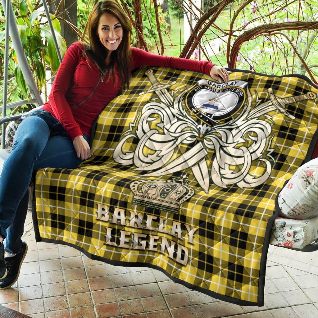 Barclay Dress Modern Tartan Crest Legend Gold Royal Premium Quilt