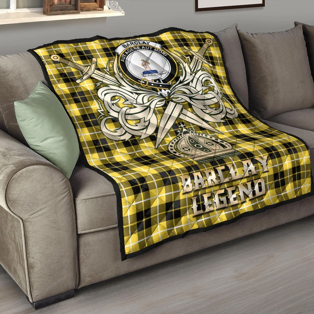 Barclay Dress Modern Tartan Crest Legend Gold Royal Premium Quilt