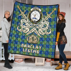 Barclay Hunting Ancient Tartan Crest Legend Gold Royal Premium Quilt