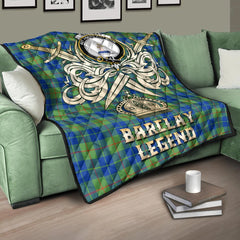 Barclay Hunting Ancient Tartan Crest Legend Gold Royal Premium Quilt