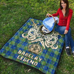 Barclay Hunting Ancient Tartan Crest Legend Gold Royal Premium Quilt
