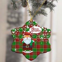 Baxter Modern Tartan Christmas Ceramic Ornament - Santa Style