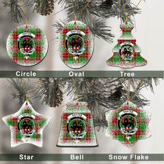 Baxter Tartan Christmas Ceramic Ornament - Snow Style