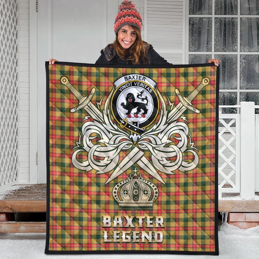 Baxter Tartan Crest Legend Gold Royal Premium Quilt