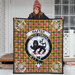 Baxter Tartan Crest Premium Quilt - Gold Thistle Style