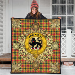 Baxter Tartan Crest Premium Quilt - Gold Thistle Style