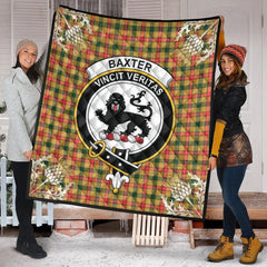 Baxter Tartan Crest Premium Quilt - Gold Thistle Style