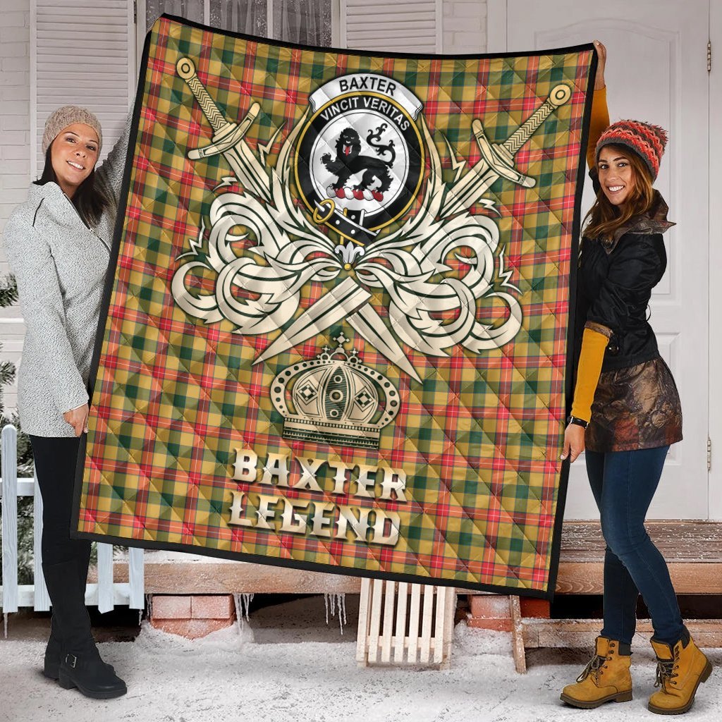 Baxter Tartan Crest Legend Gold Royal Premium Quilt