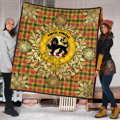 Baxter Tartan Crest Premium Quilt - Gold Thistle Style