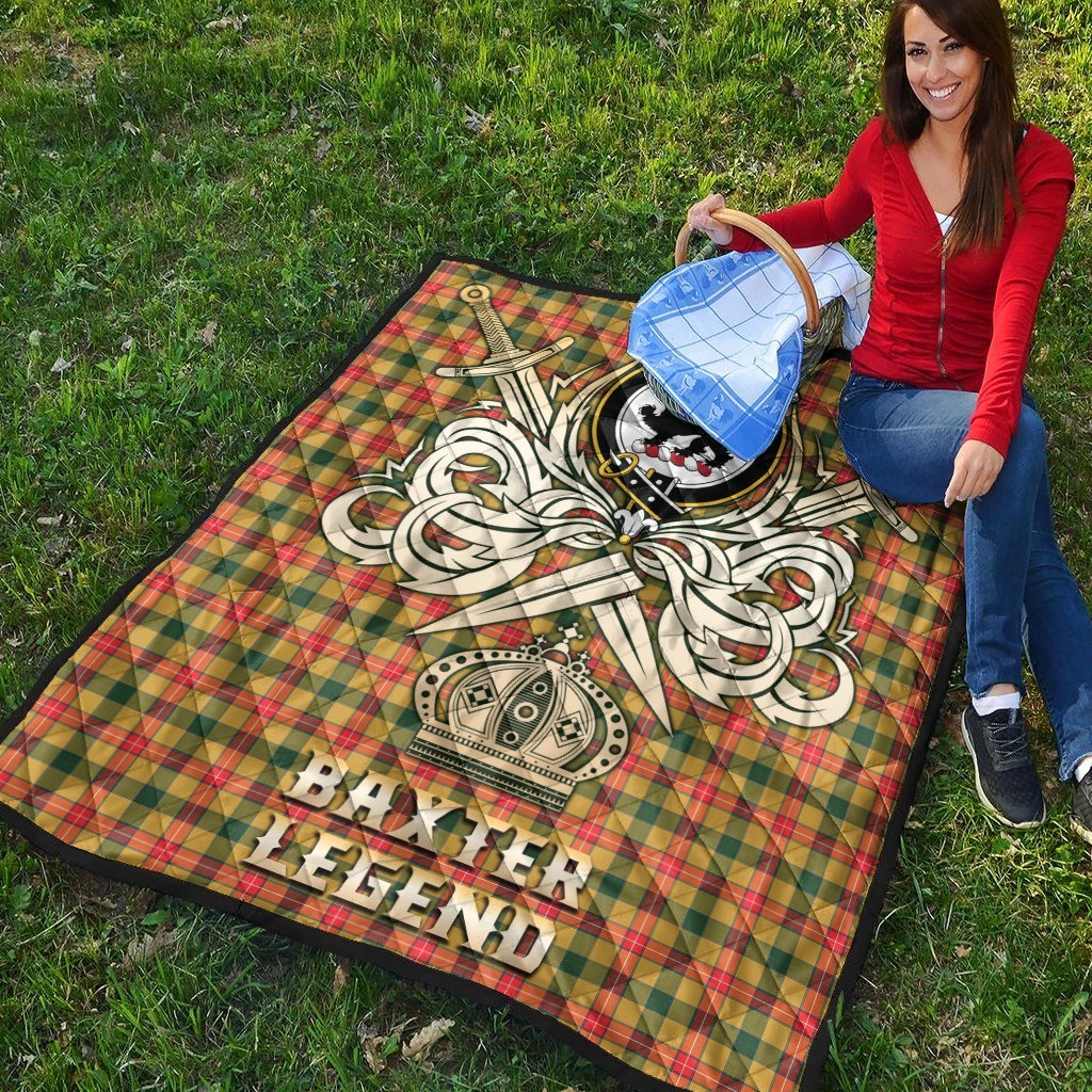 Baxter Tartan Crest Legend Gold Royal Premium Quilt