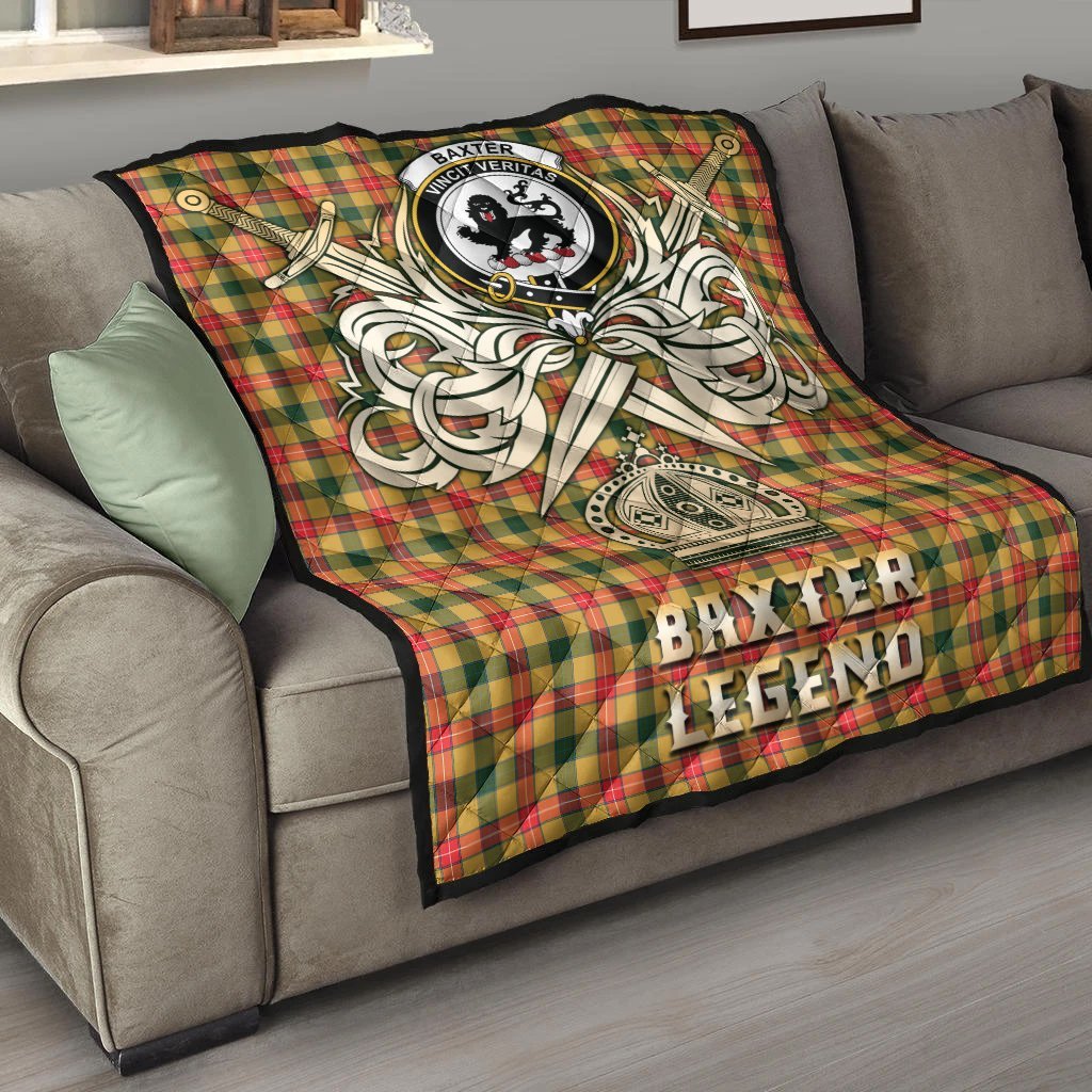 Baxter Tartan Crest Legend Gold Royal Premium Quilt