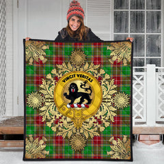 Baxter Modern Tartan Crest Premium Quilt - Gold Thistle Style