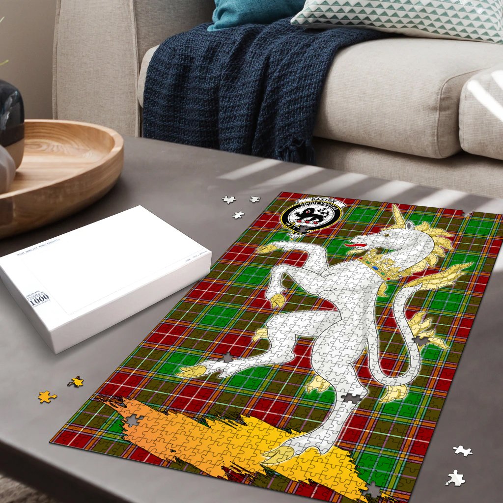 Baxter Modern Tartan Crest Unicorn Scotland Jigsaw Puzzles