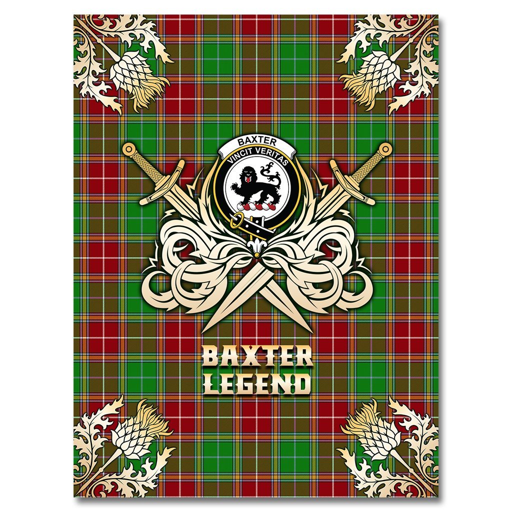 Baxter Modern Tartan Gold Courage Symbol Blanket