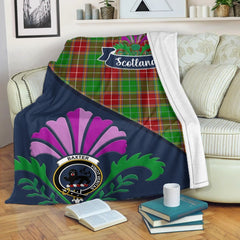 Baxter Tartan Crest Premium Blanket - Thistle Style