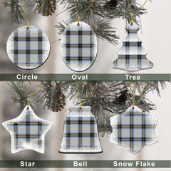 Bell Tartan Christmas Ceramic Ornament - Snow Style