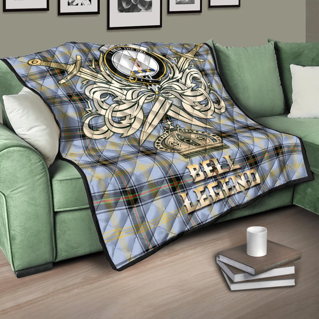 Bell of the Borders Tartan Crest Legend Gold Royal Premium Quilt