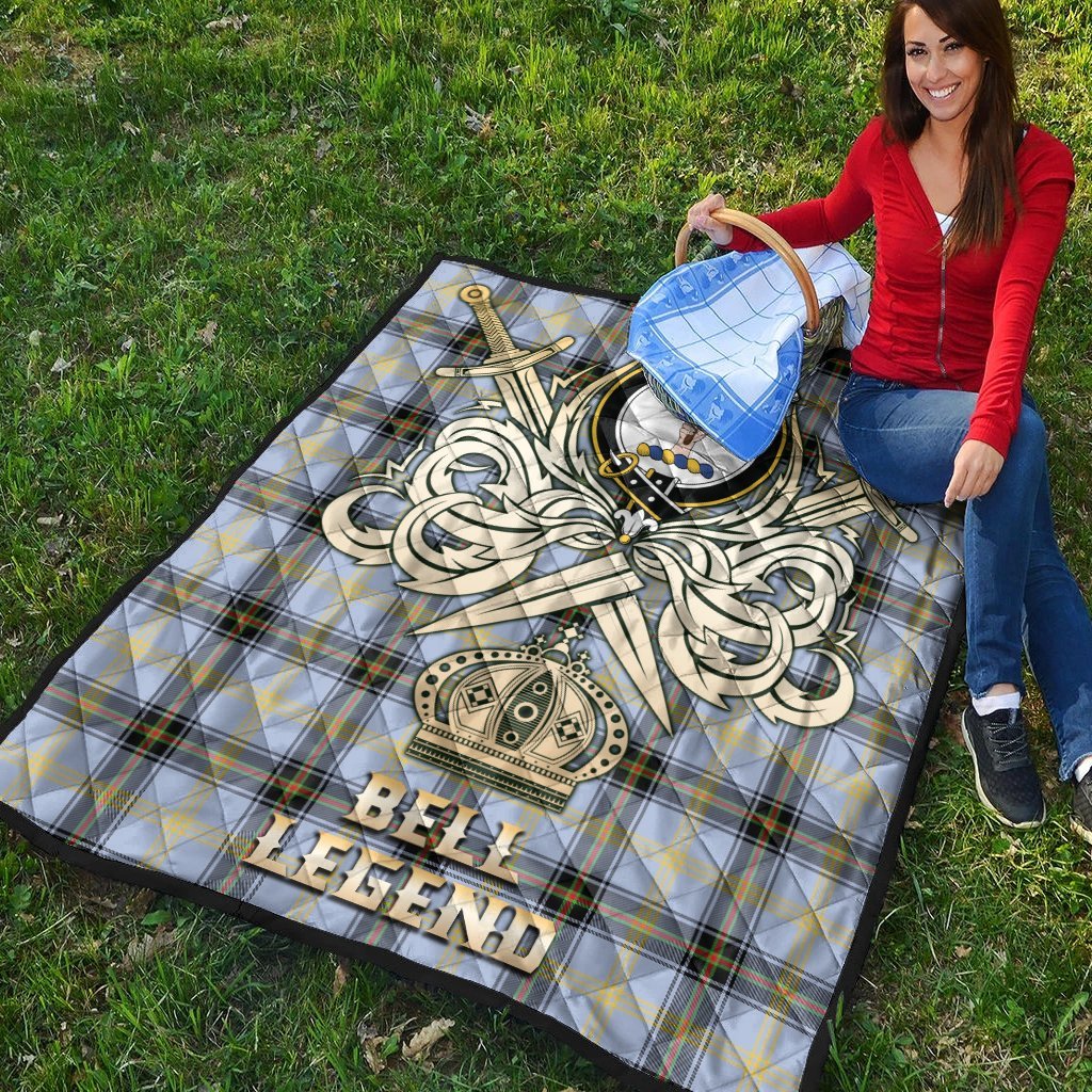 Bell of the Borders Tartan Crest Legend Gold Royal Premium Quilt
