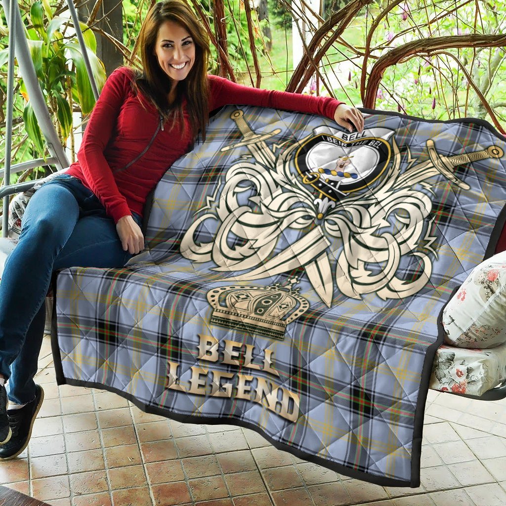 Bell of the Borders Tartan Crest Legend Gold Royal Premium Quilt