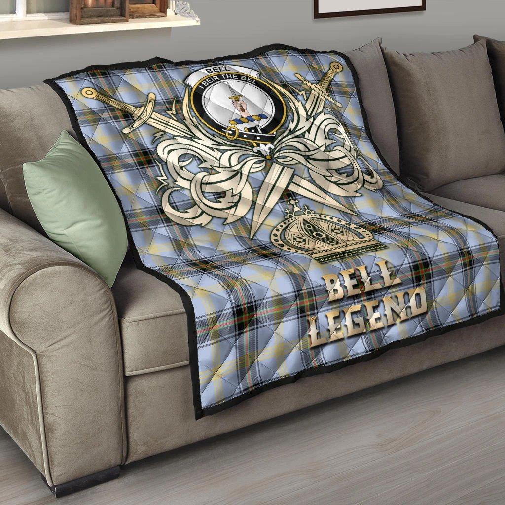 Bell of the Borders Tartan Crest Legend Gold Royal Premium Quilt
