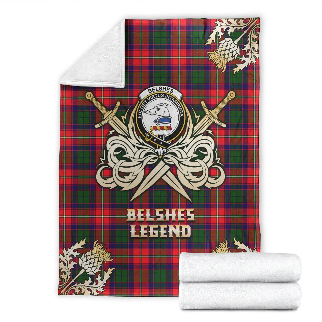 Belshes Tartan Gold Courage Symbol Blanket