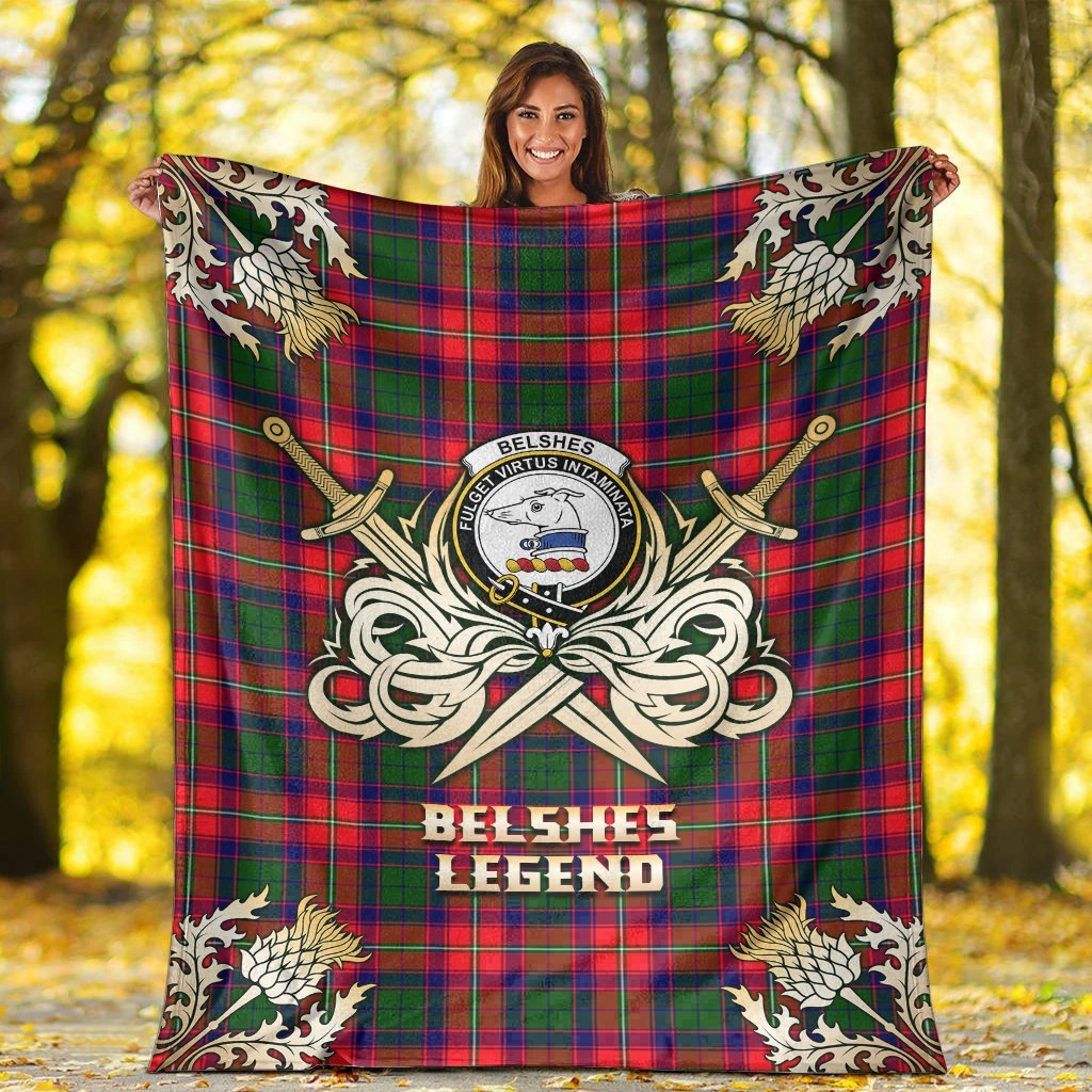 Belshes Tartan Gold Courage Symbol Blanket